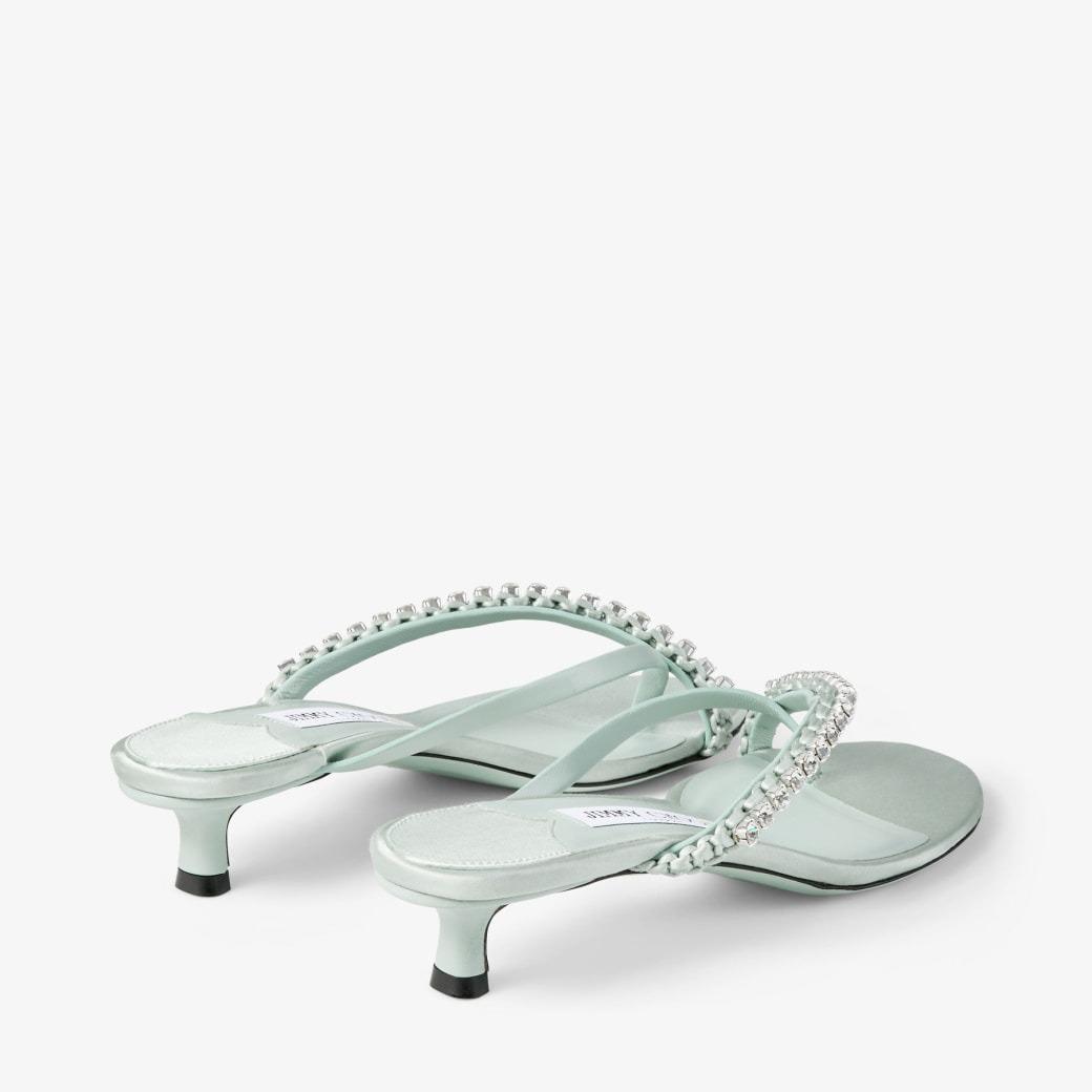 Jimmy Choo Dila 35 Mule Sandal Light Verde For Women DILA35GZM