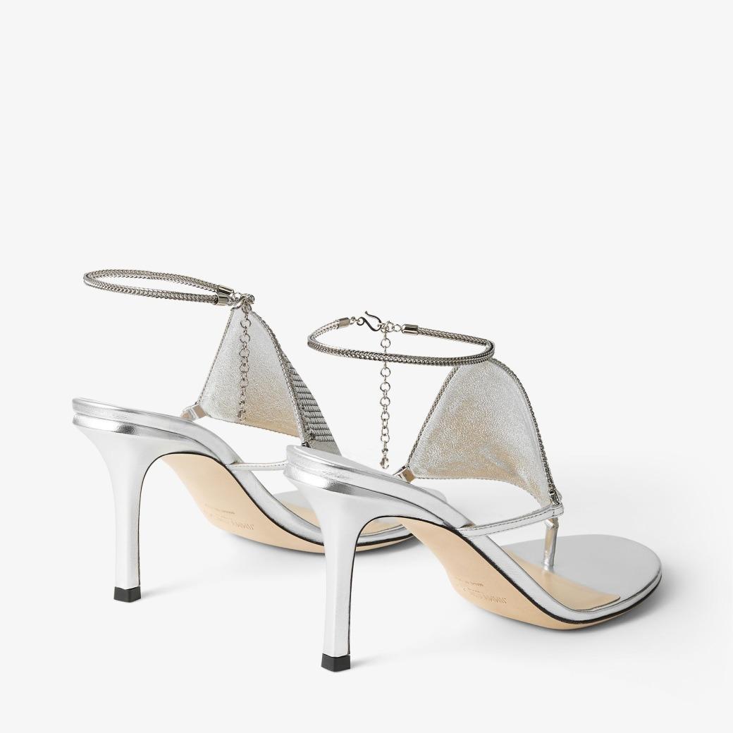 Jimmy Choo Metal Mesh String 85 Argent pour les femmes 2000THEMÉTALMESHMNA