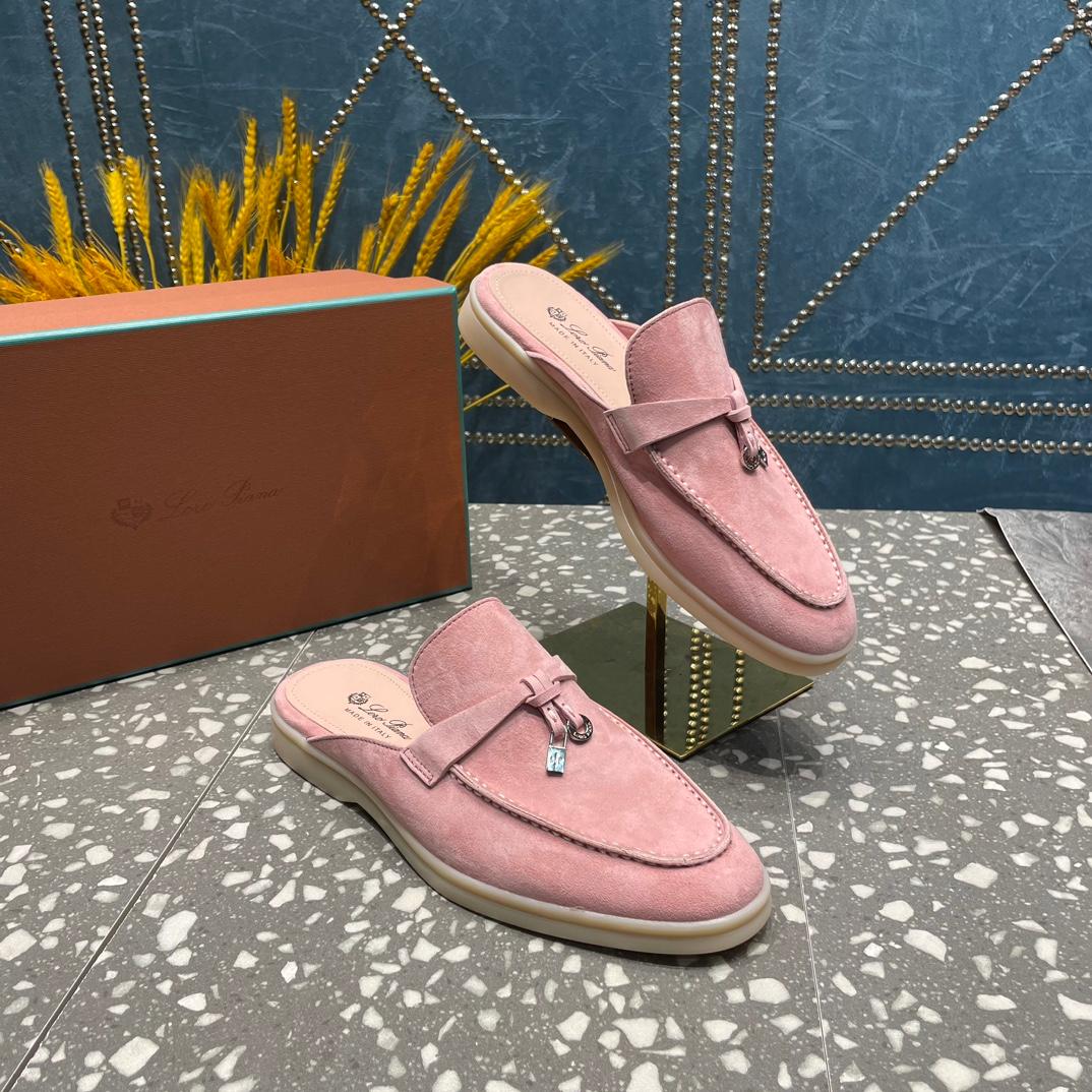 Loro Piana Babouche Charms Walk Loafers Flowering Cherry For Women