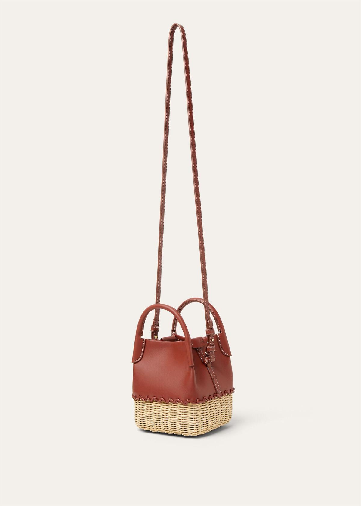 Loro Piana Micro Bale Top Handle Bag 6.3in/ 16cm Deep Kummel Gold Hardware For Women FAP5822_B4K8
