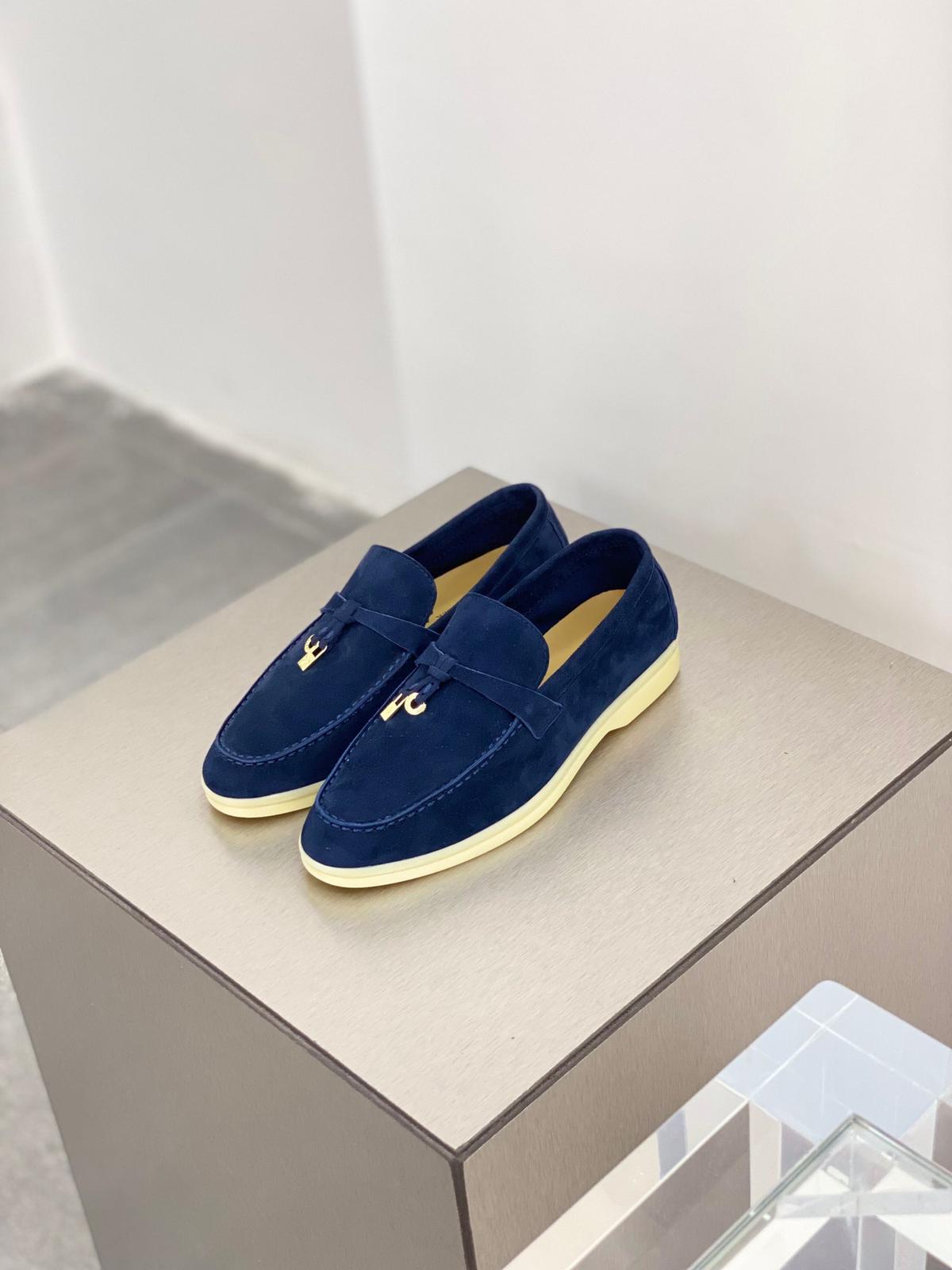 Loro Piana Summer Charms Walk Loafers Blue Fluorite For Women