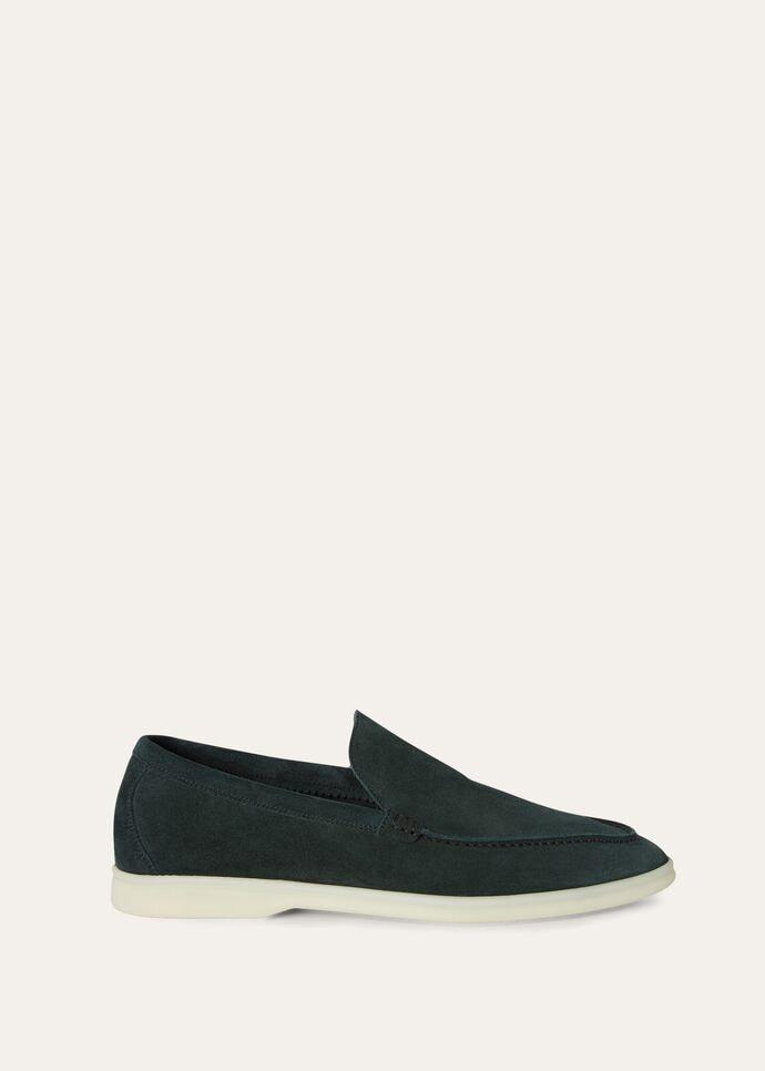 Loro Piana Summer Walk Loafers Dark Green pour les hommes FAI3276