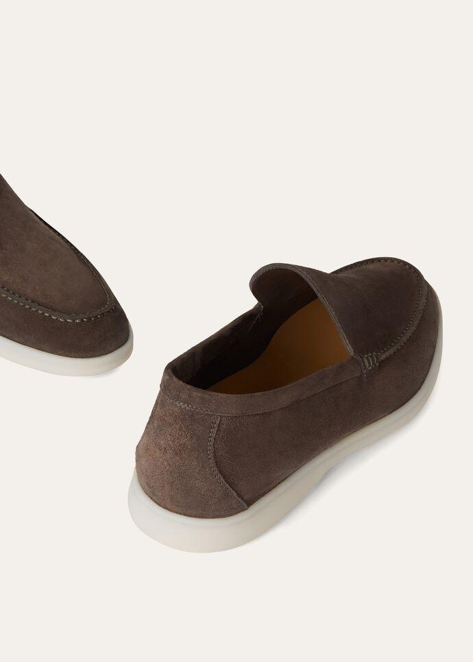 Loro Piana Mocassins de marche d'été Brown pour les hommes FAI3276