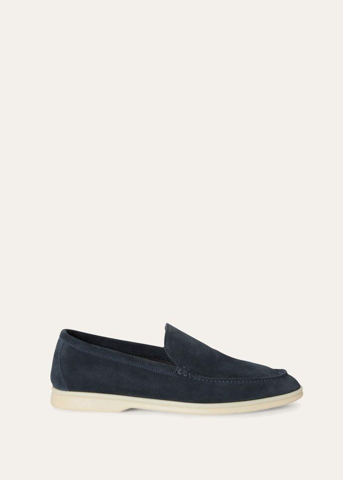Loafers de marche d'été Loro Piana Bleu classique pour les hommes FAE8124 W019