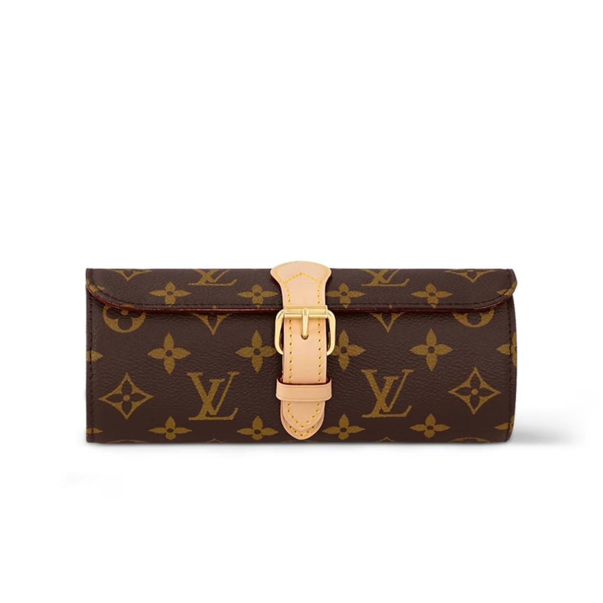 Louis Vuitton 3 Watch Case Bag Brown For Men 7.9in/20cm M47530