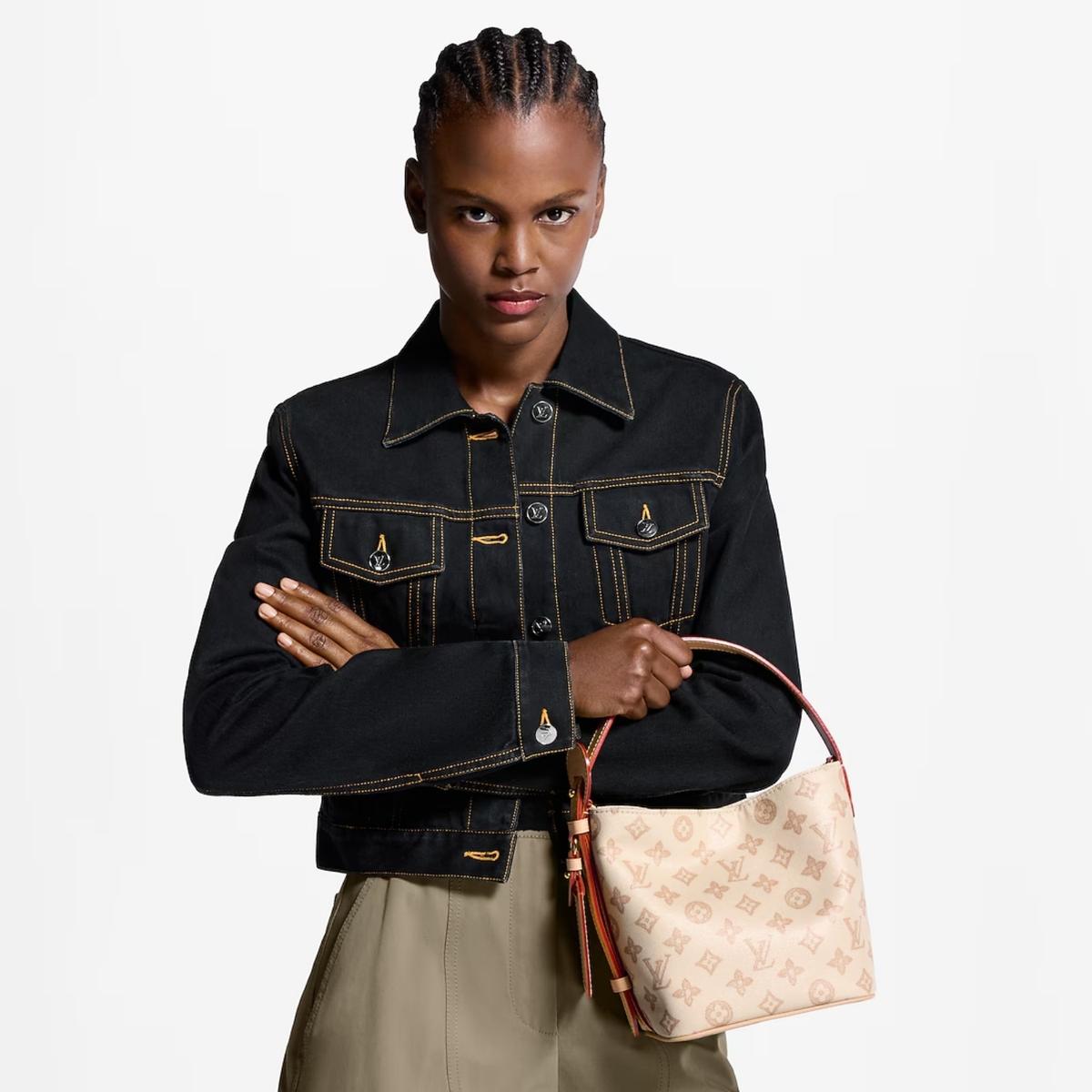 Louis Vuitton tout en sac à seau BB 7.1in/ 18cm Monogram Origine Lin Or Hardware pour femmes M28335