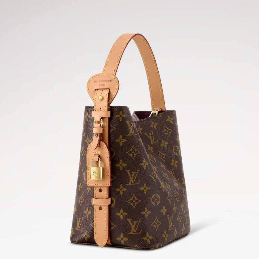 Louis Vuitton tout en sac à seau MM 9.4in/ 24cm Brown Monogram Gold Hardware pour femmes M29628