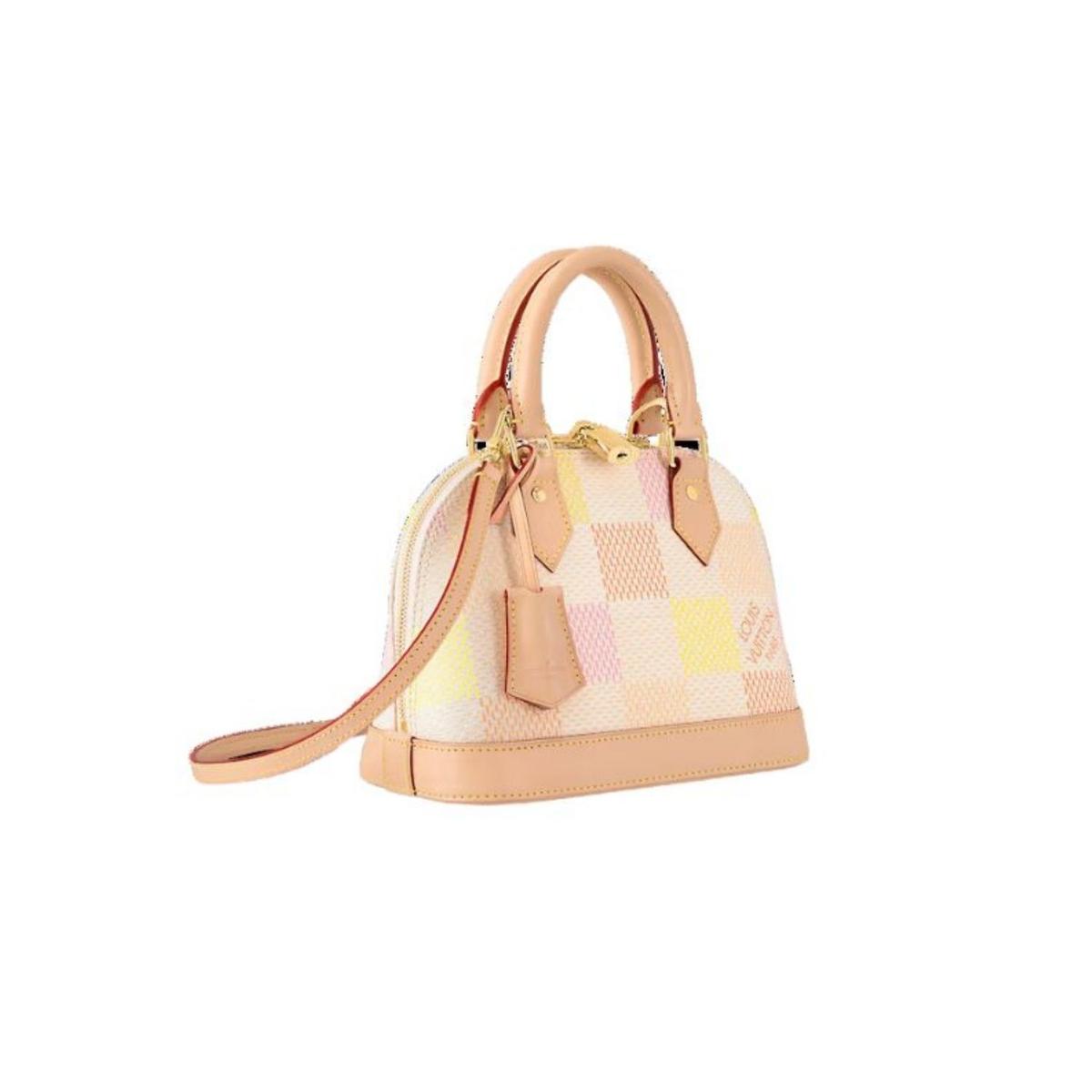 Louis Vuitton Alma BB Top Handle Bag 9.2in/ 23.5cm Peach Gold Hardware For Women N40516