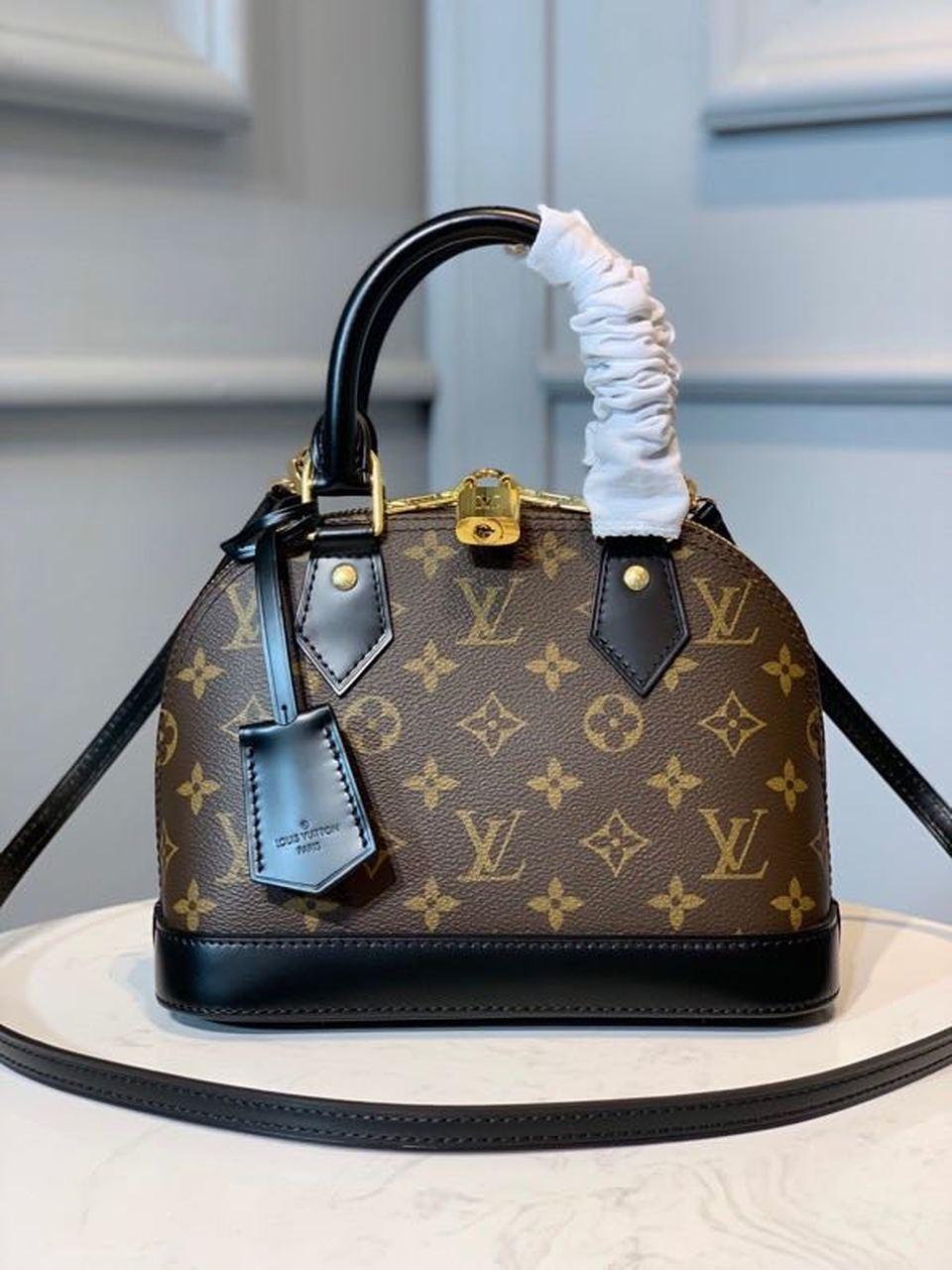 Louis Vuitton Alma BB Top Handle Bag 9.8in/ 24cm Brown Monogram Canvas Gold Hardware For Women