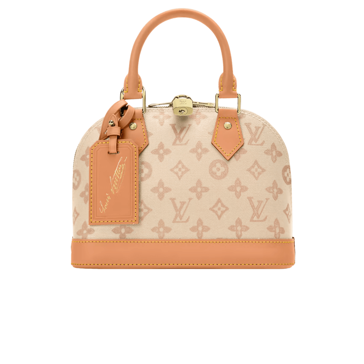 Louis Vuitton Alma BB Top Handle Bag 9.4in/ 24cm Monogram Origine Lin Gold Hardware For Women M27525