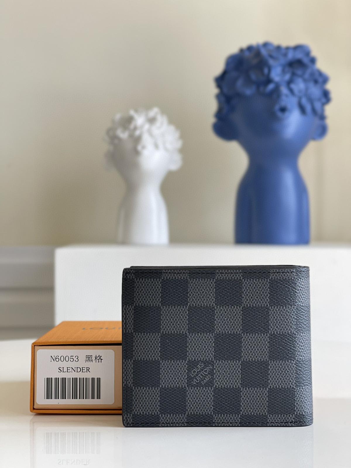 Portefeuille Louis Vuitton Amerigo Damier Graphite Pour Homme, Portefeuille Homme 4.7in/11.5cm LV N60053