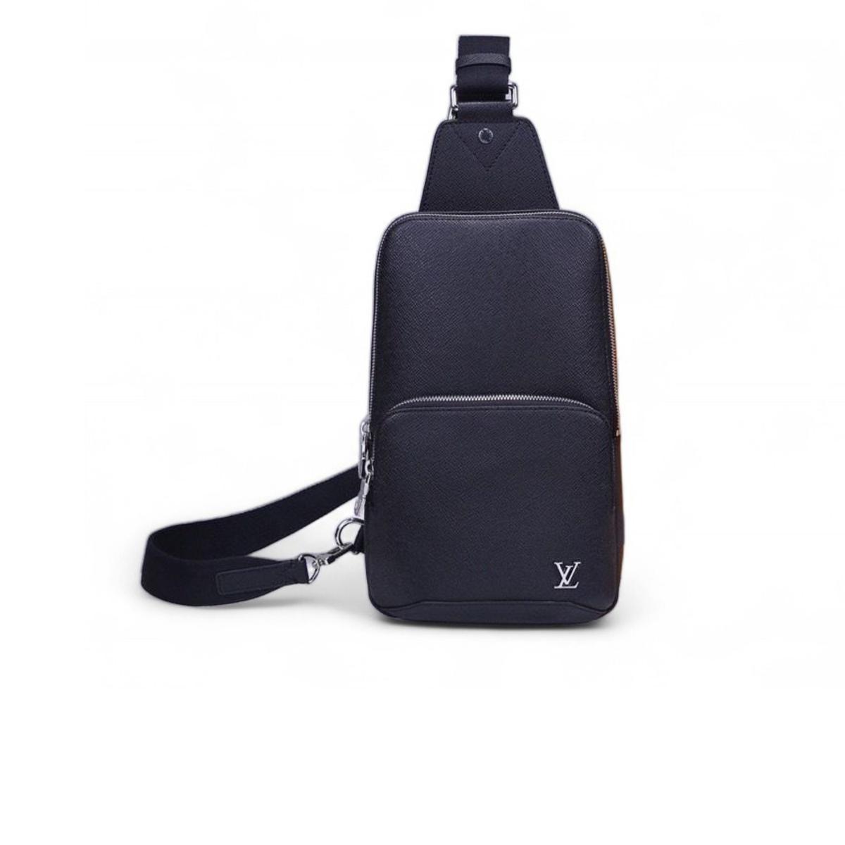 Louis Vuitton Avenue Sling Bag Taiga Black For Men, Men's Bags, Messenger And Crossbody Bags 12.2in/31cm LV M30443