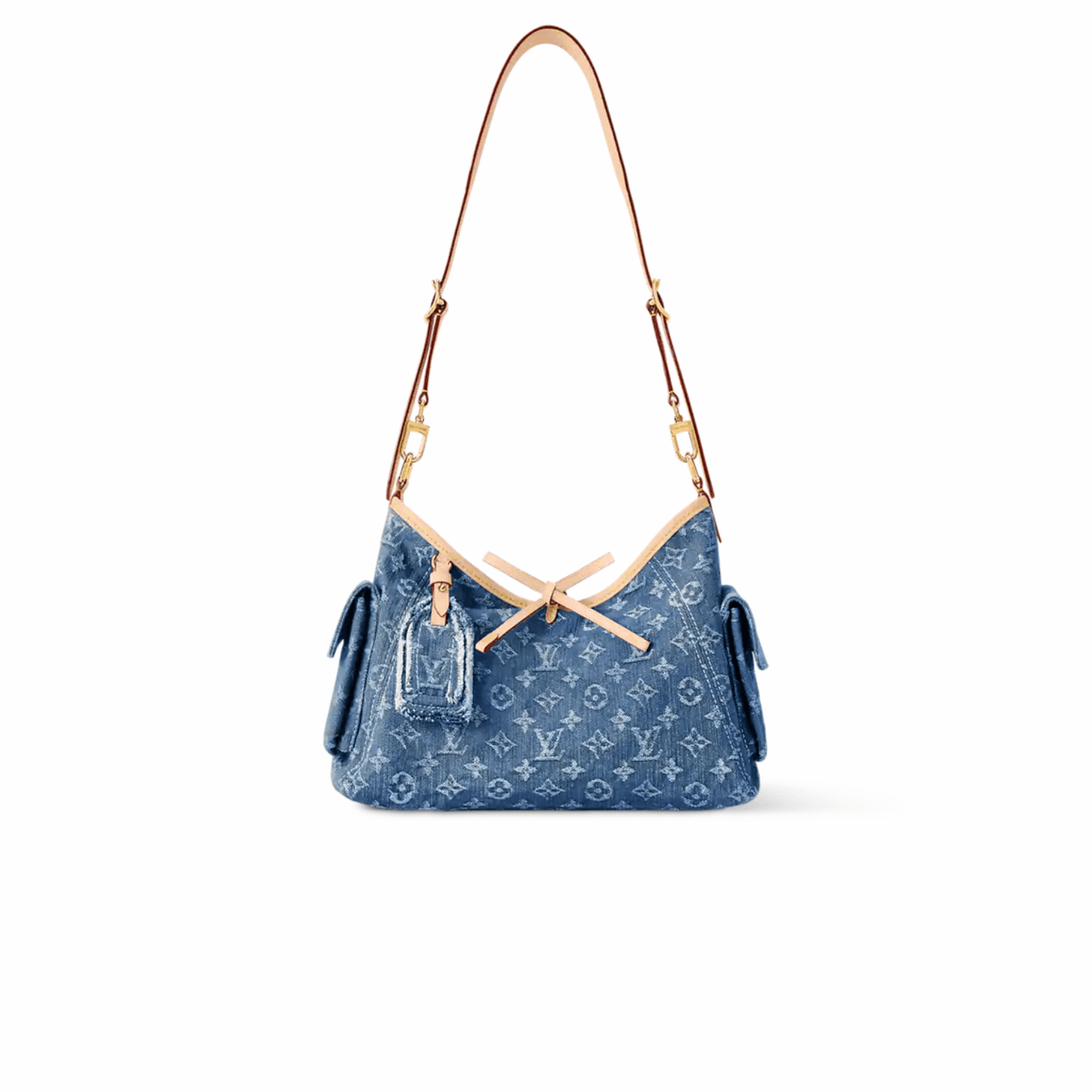 Louis Vuitton Carryall Cargo PM Sac à épaule 13,2po/ 33.5cm Bleu Denim Or Matériel pour femmes M28287