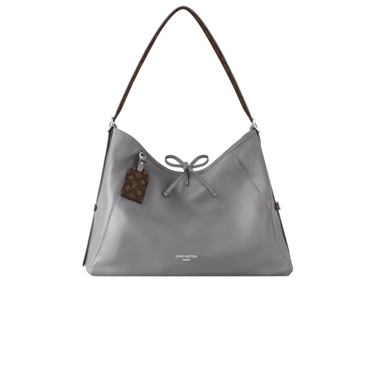 Louis Vuitton CarryAll Dark MM Shoulder Bag 15.4in/ 39cm Trianon Gray Silver Hardware For Women M12583