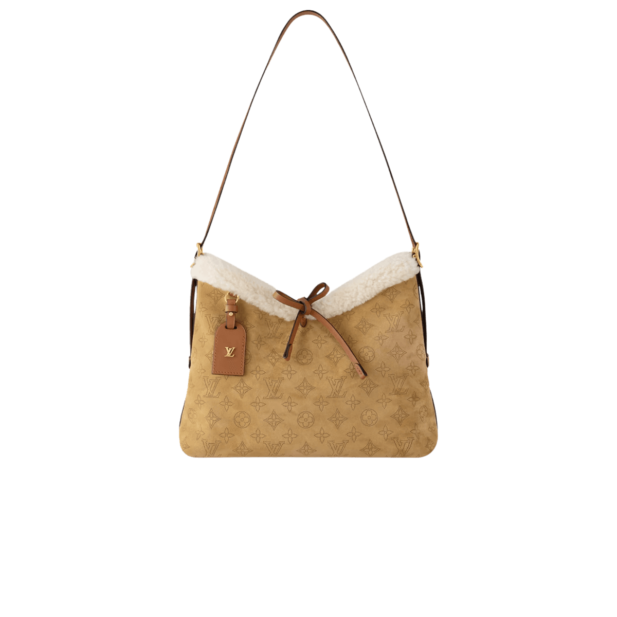 Louis Vuitton CarryAll PM Sac à épaule 11.4in/ 29cm Beige Gold Hardware pour femmes M11843