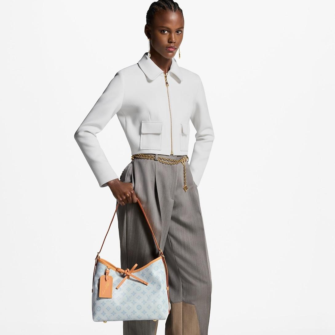 Louis Vuitton CarryAll PM Sac à épaule 11,4po/ 29cm Bleu Courrier Monogram Origine Matériel d'or pour femmes M27532