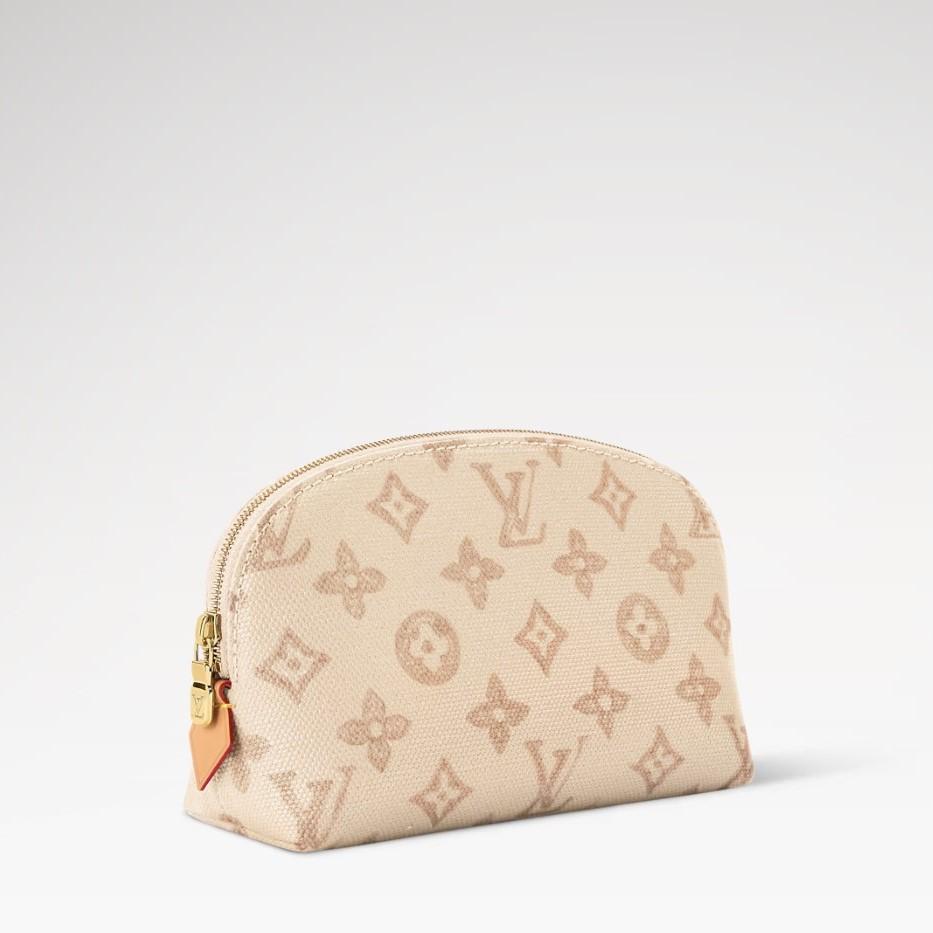 Louis Vuitton Cosmetic Pouch PM 7.5in/ 19cm Beige Monogram Origine Gold Hardware For Women M28239