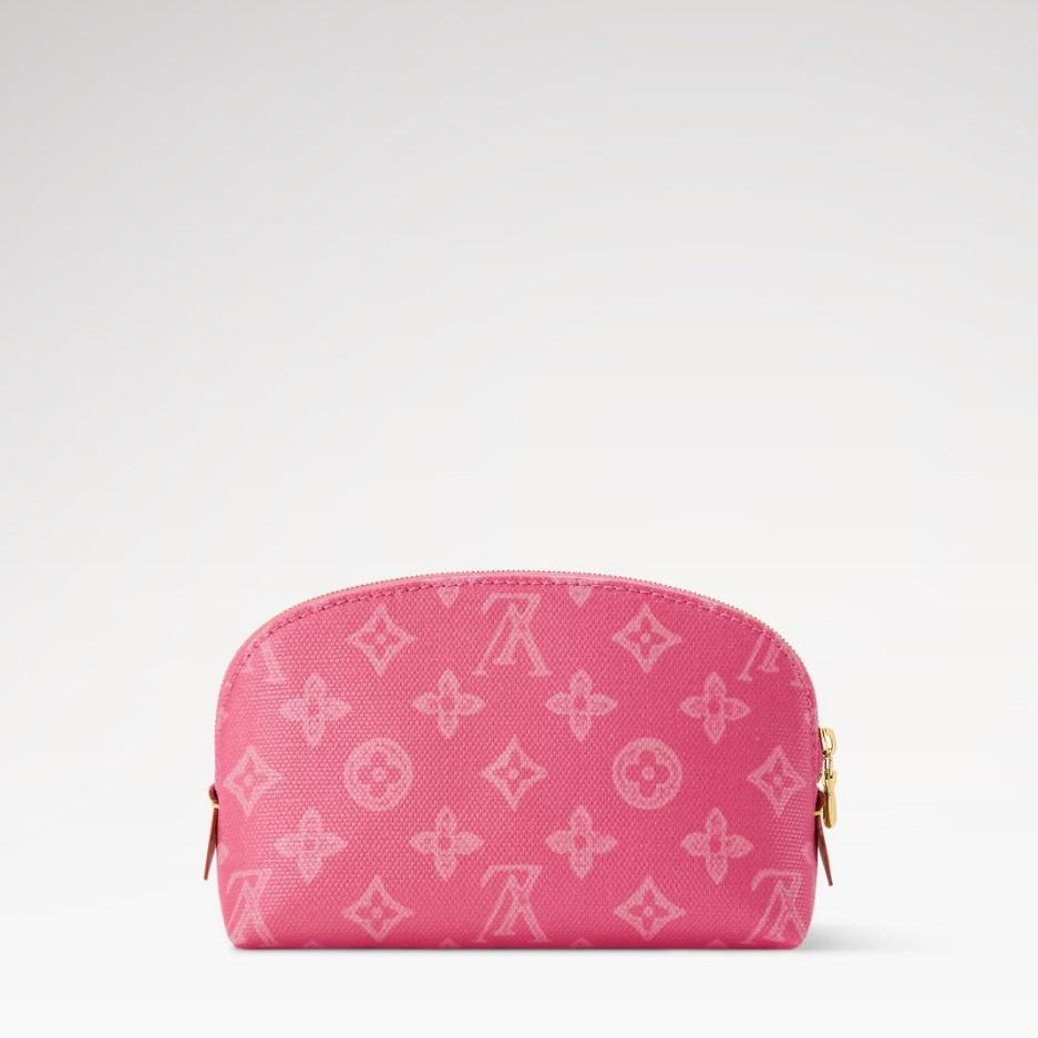 Louis Vuitton Cosmetic Pouch PM 7.5in/ 19cm Rose Pivoine Pink Monogram Origine Gold Hardware For Women M28240