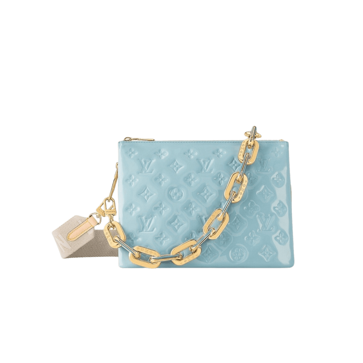 Louis Vuitton Coussin PM Shoulder Bag 10.2in/ 26cm Blue Bag Gold Hardware For Women M24333
