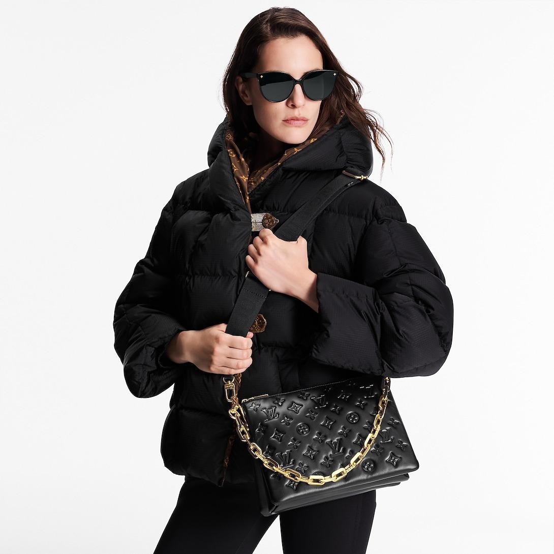 Louis Vuitton Coussin PM Shoulder Bag 10.2in/ 26cm Monogram Black Gold Hardware For Women M21260
