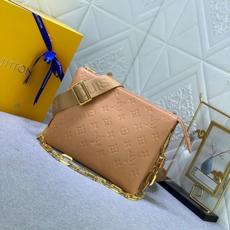 Louis Vuitton Coussin PM Shoulder Bags 10.2in/ 26cm Monogram Cream Gold Hardware For Women