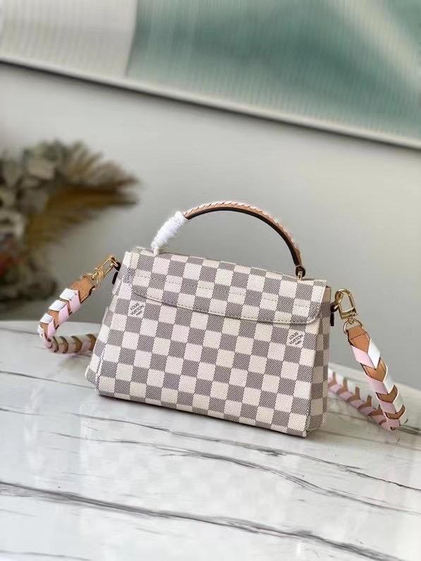 Louis Vuitton Croisette Damier Azur Canvas Pink For Women, Women's Handbag, Shoulder And Crossbody Bags 9.8in/25cm LV N50053