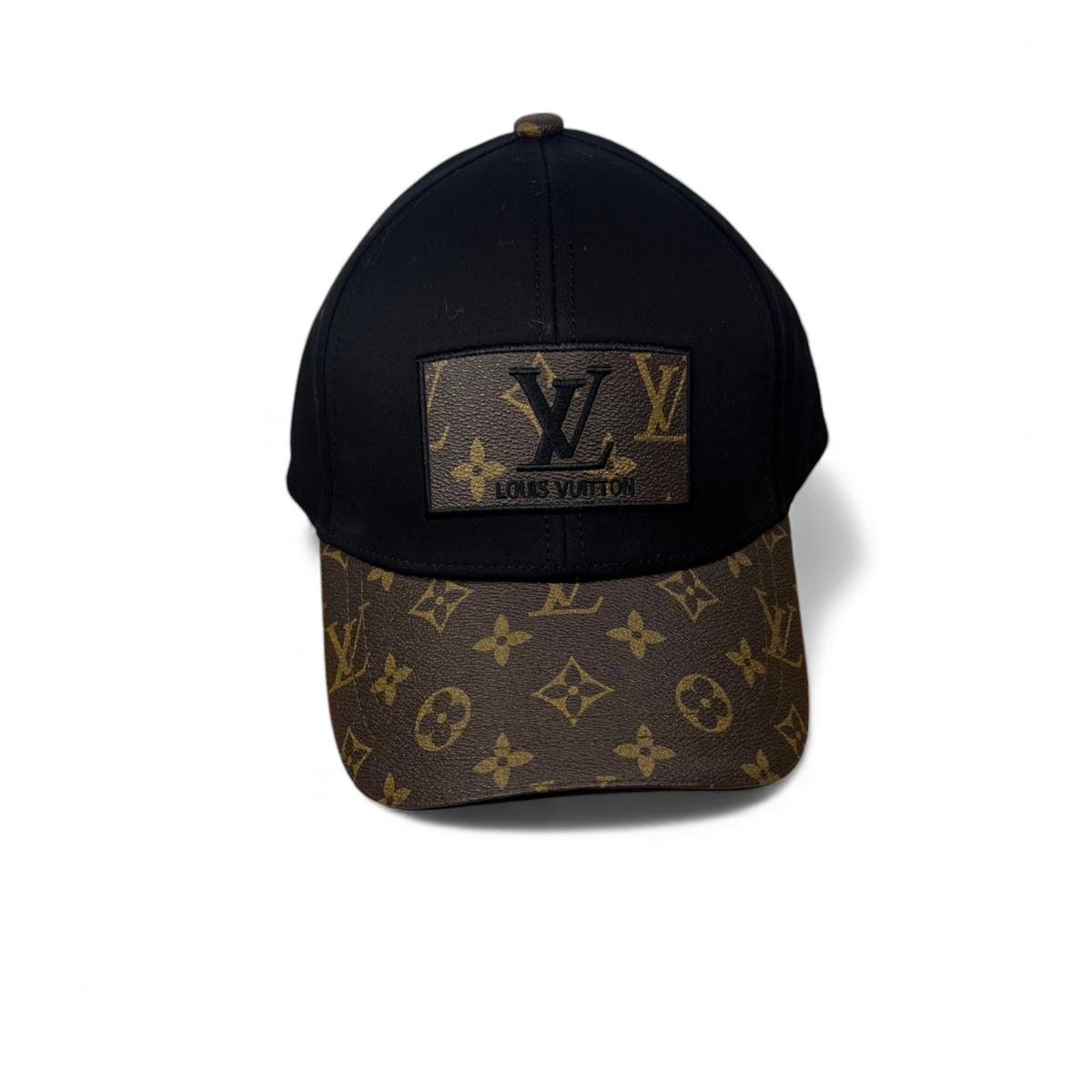 Louis Vuitton Embroidered Logo Baseball Cap Black LV Cap