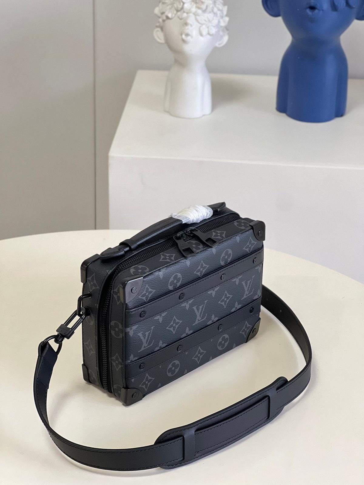Louis Vuitton Handle Soft Trunk Monogram Eclipse For Men, Men's Bags 8.5in/22cm LV M45935
