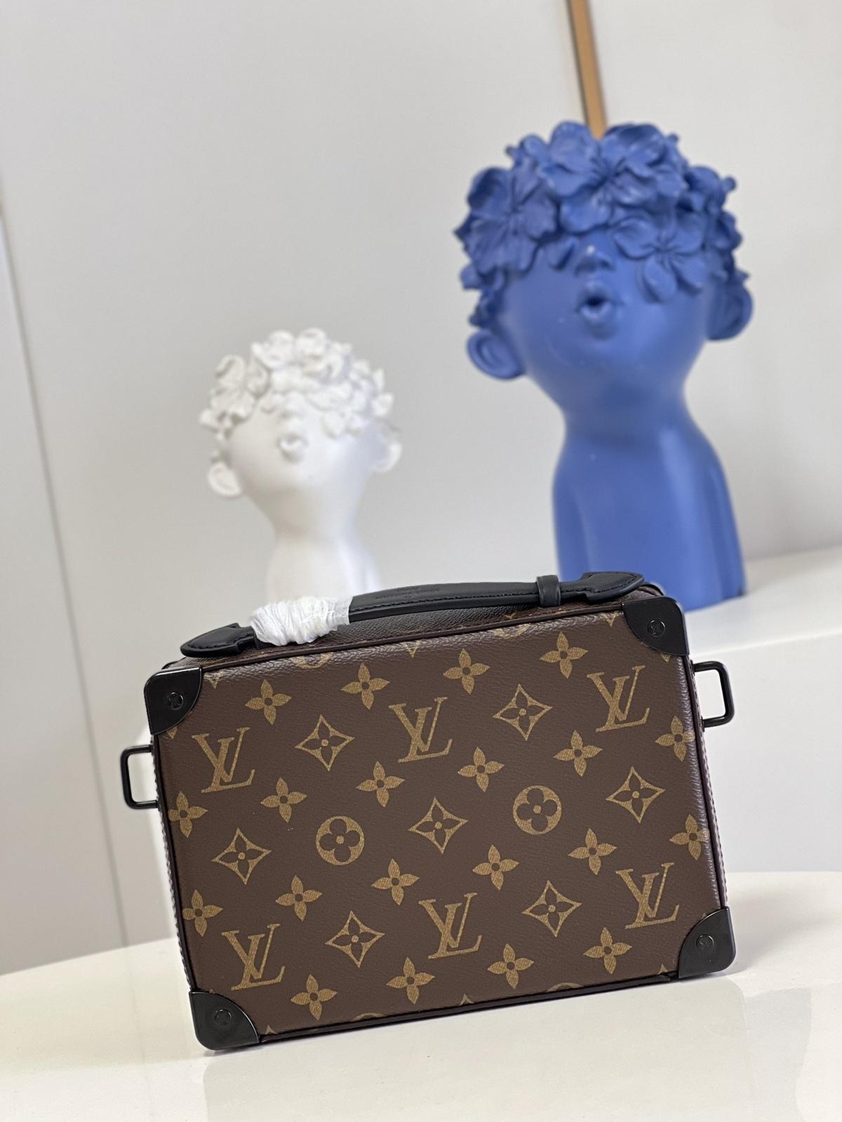 Louis Vuitton Handle Soft Trunk Monogram Macassar Canvas For Men, Men's Bags 8.5in/22cm LV M45935