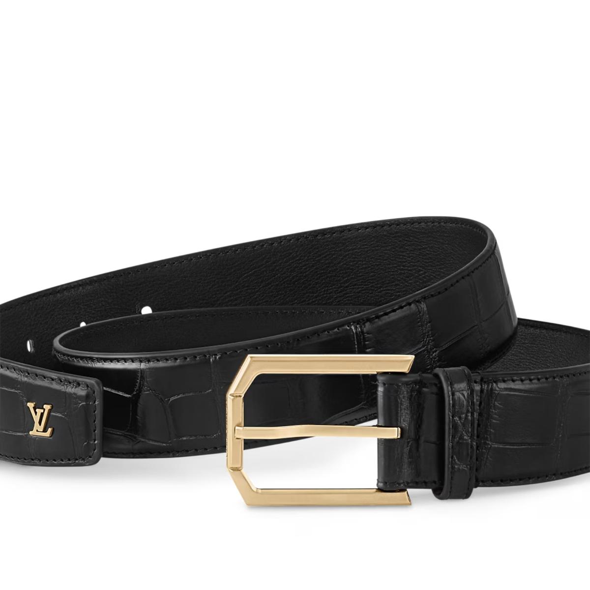 Louis Vuitton Heritage 35mm Ceinture Noir Pour Homme M8709U