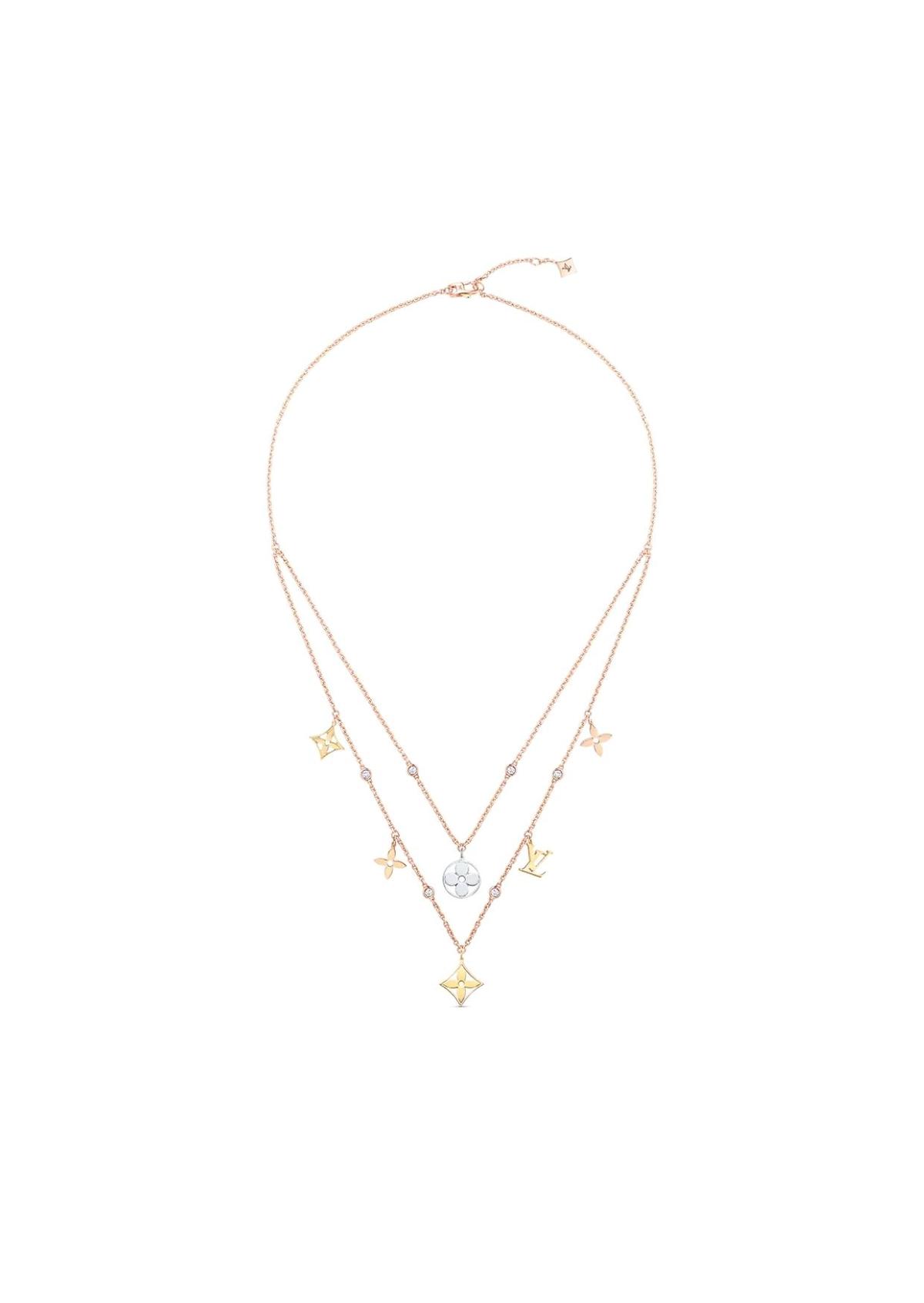 Louis Vuitton Idylle Blossom Charms Necklace Gold For Women Q94360