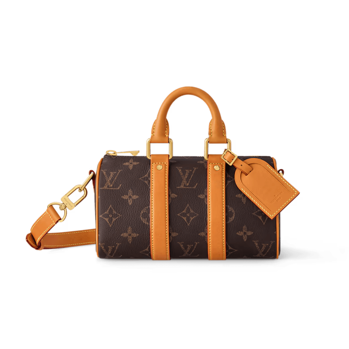 Louis Vuitton Keepall Bandouliere 25 Travel Bag 9.8in/ 25cm Brown Monogram Gold Hardware M14026