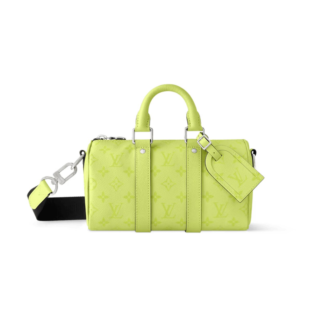Louis Vuitton Keepall Bandouliere 25 Travel Bag 9.8in/ 25cm Lemon Yellow Silver Hardware M14078