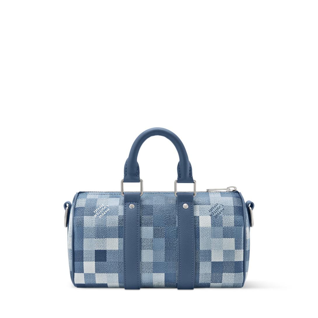 Louis Vuitton Keepall Bandouliere 25 Sac de voyage 9.8in/ 25cm Indigo Damoflage Silver Hardware M28600