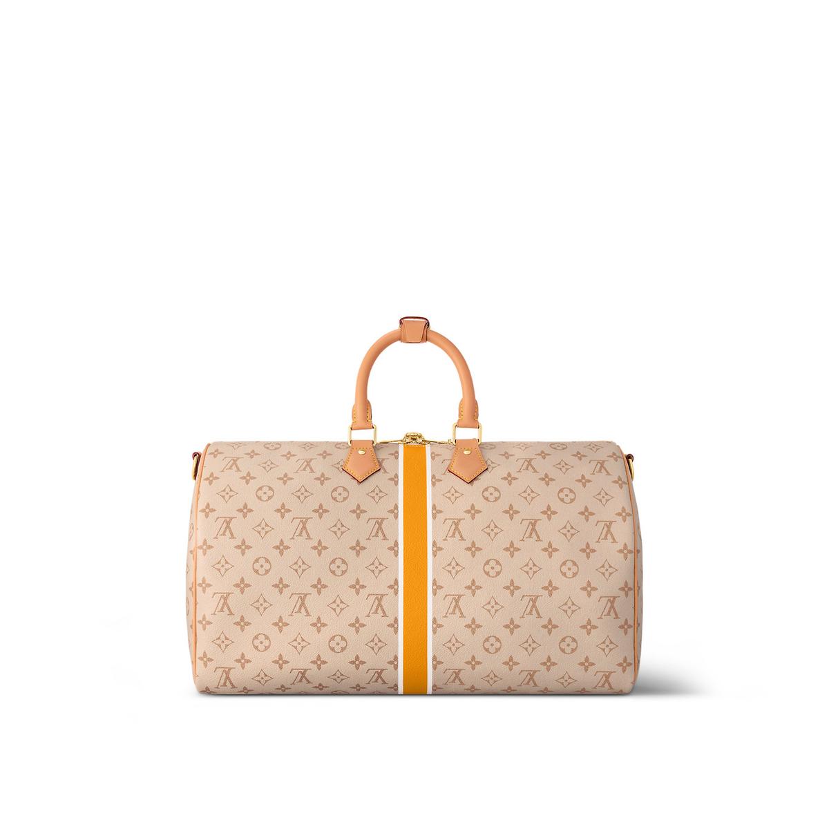 Louis Vuitton Keepall Bandouliere 45 Travel Bag 17.7in/ 45cm Beige Gold Hardware M23529