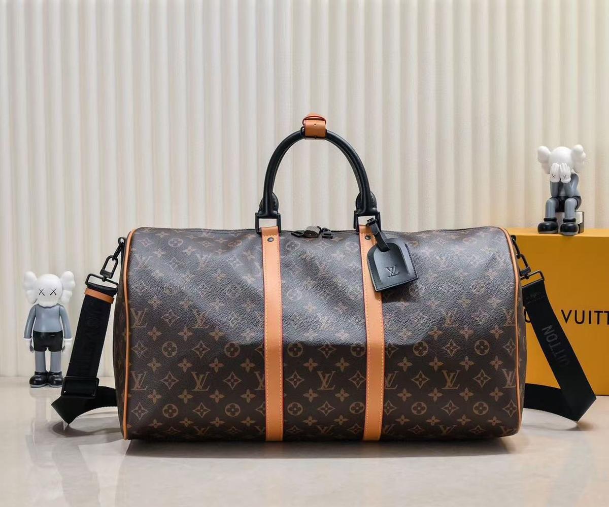Louis Vuitton Keepall Bandouliere 45 Sac de voyage 17.7in/ 45cm Brown Black Hardware M46703