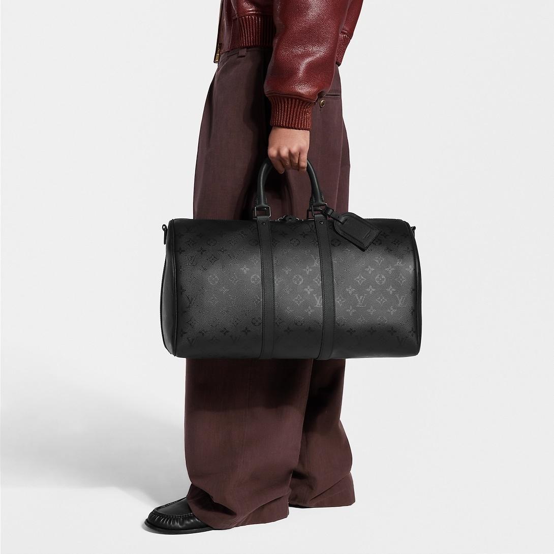 Louis Vuitton Keepall Bandouliere 45 Sac de voyage 17.7in/ 45cm Monogramme noir Midnight Black Hardware M28403