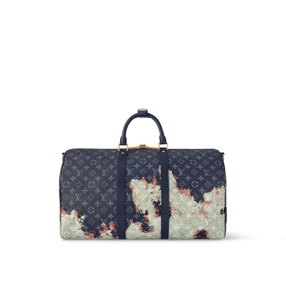 Louis Vuitton Keepall Bandouliere 50 Travel Bag 19.7in/ 50cm Ink Blue Gold Hardware For Men M23773