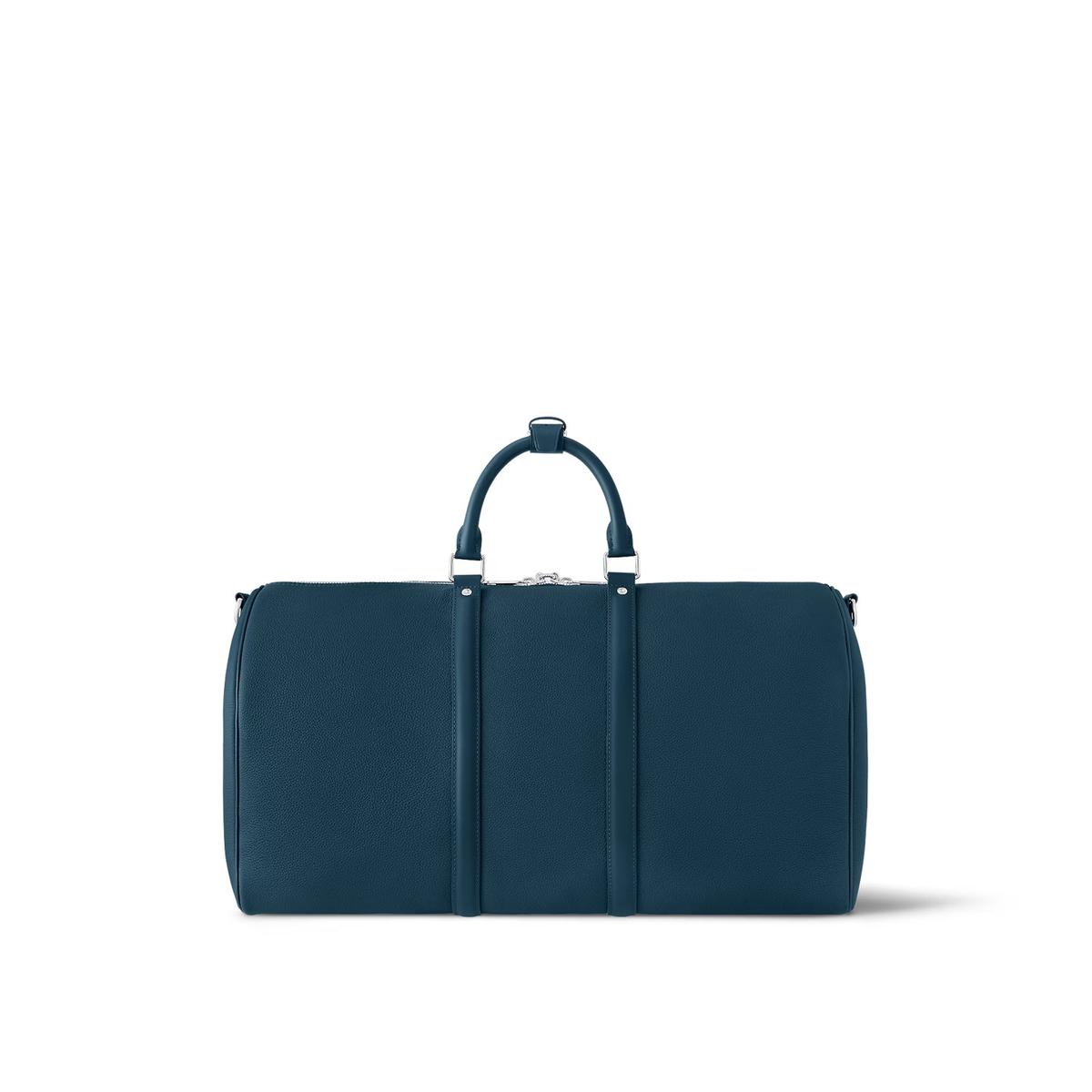 Louis Vuitton Keepall Bandouliere 50 Travel Bag 19.7in/ 50cm Dark Blue Silver Hardware M23727
