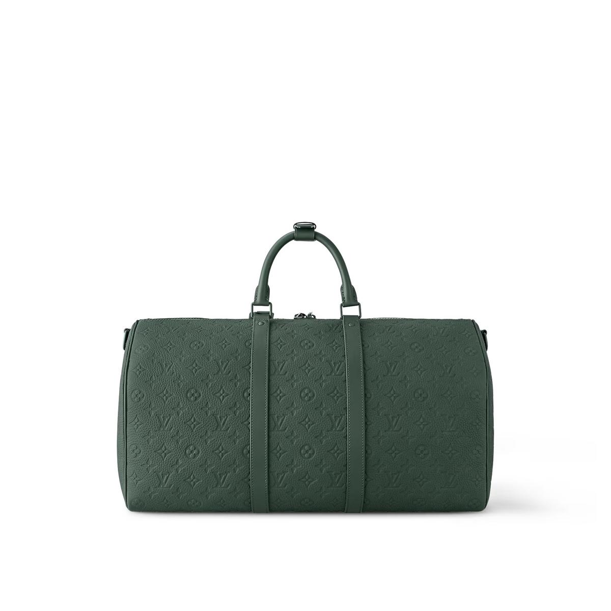 Louis Vuitton Keepall Bandouliere 50 Travel Bag 19.7in/ 50cm Green Matte Green Hardware M24440