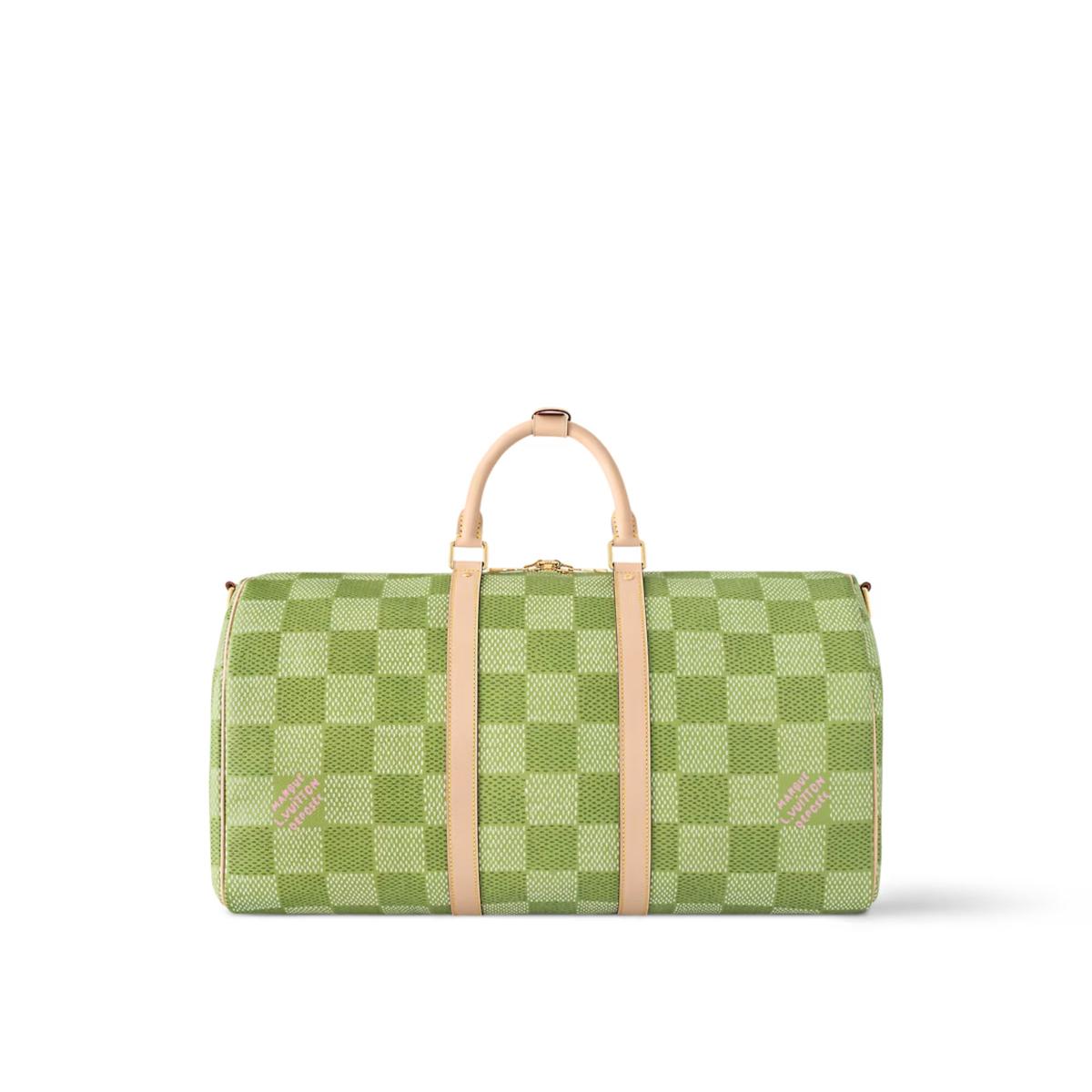 Louis Vuitton Keepall Bandouliere 50 Travel Bag 19.7in/ 50cm Green Gold Hardware N40667