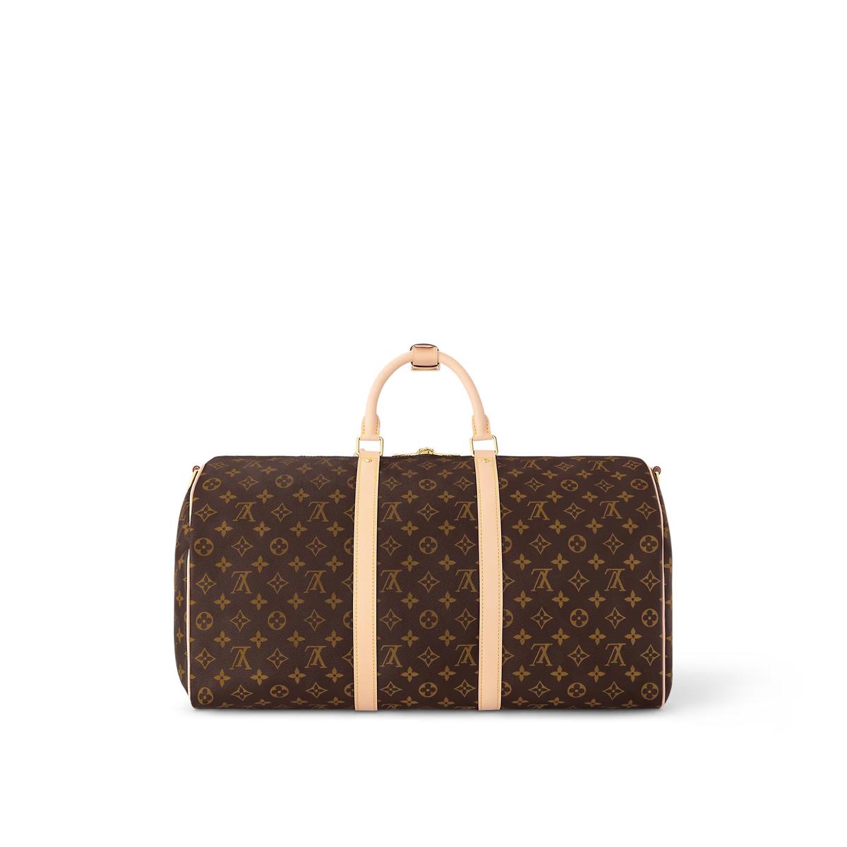 Louis Vuitton Keepall Bandouliere 50 Travel Bag 19.7in/ 50cm Brown Monogram Gold Hardware M41416