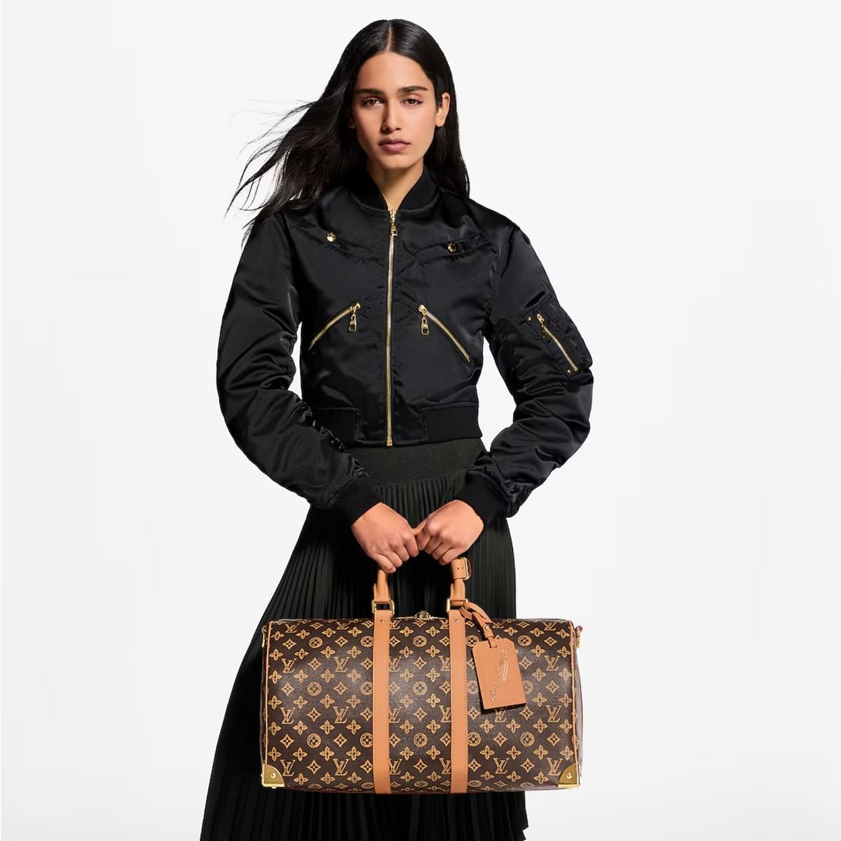 Louis Vuitton Keepall Trunk 45 Travel Bag 17.7in/ 45cm Ebene Monogram Origine Gold Hardware M28339