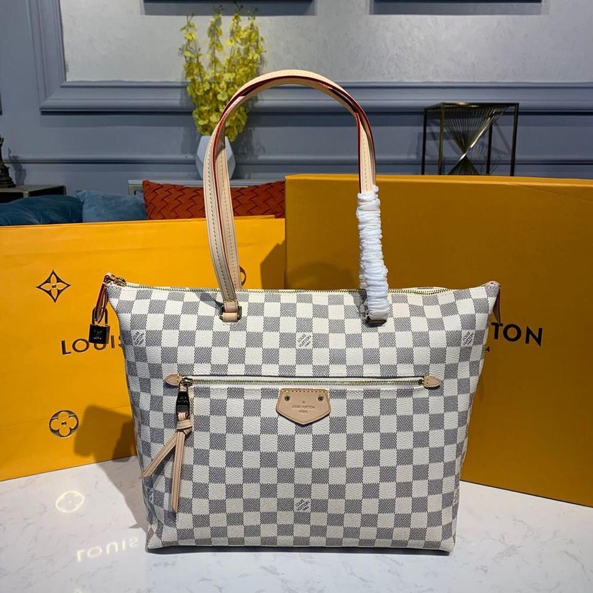Louis Vuitton Lena MM Damier Azur Canvas For Women, Women’s Handbags, Shoulder Bags 11.8in/30cm LV N44040