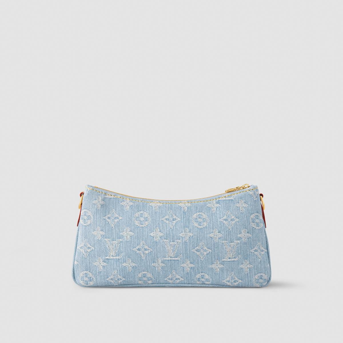Louis Vuitton Liv Pochette Shoulder Bag 9.6in/ 24.5cm Blue Gold Hardware For Women M83532