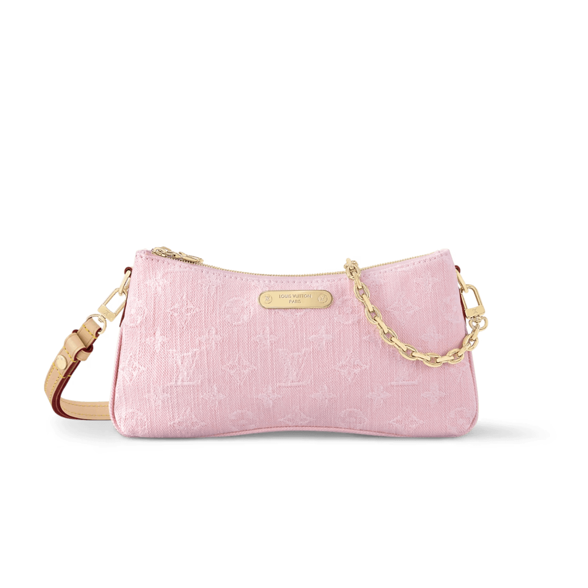 Louis Vuitton Liv Pochette Shoulder Bag 9.6in/ 24.5cm Washed Pink Gold Hardware For Women M14159 -
