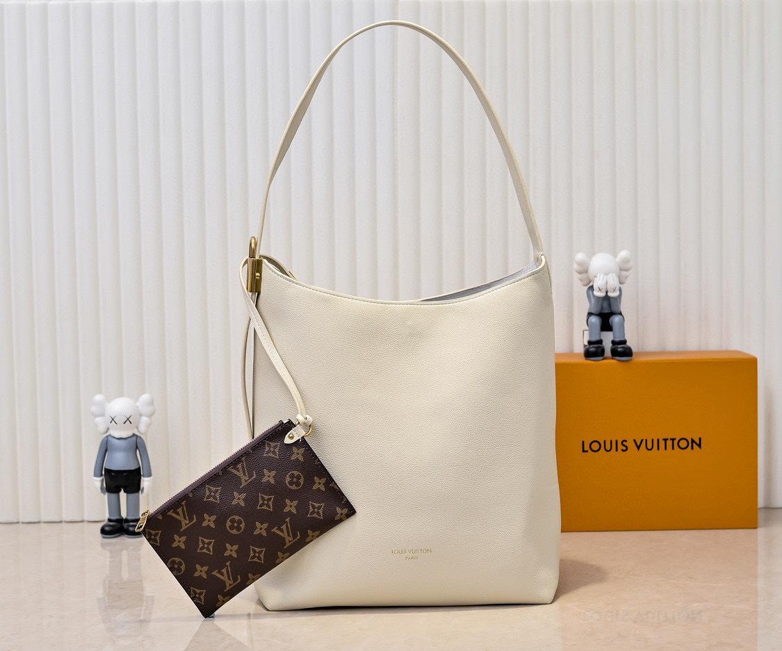 Louis Vuitton Low Key Hobo MM Beige pour les femmes M25022 12.2in/31cm