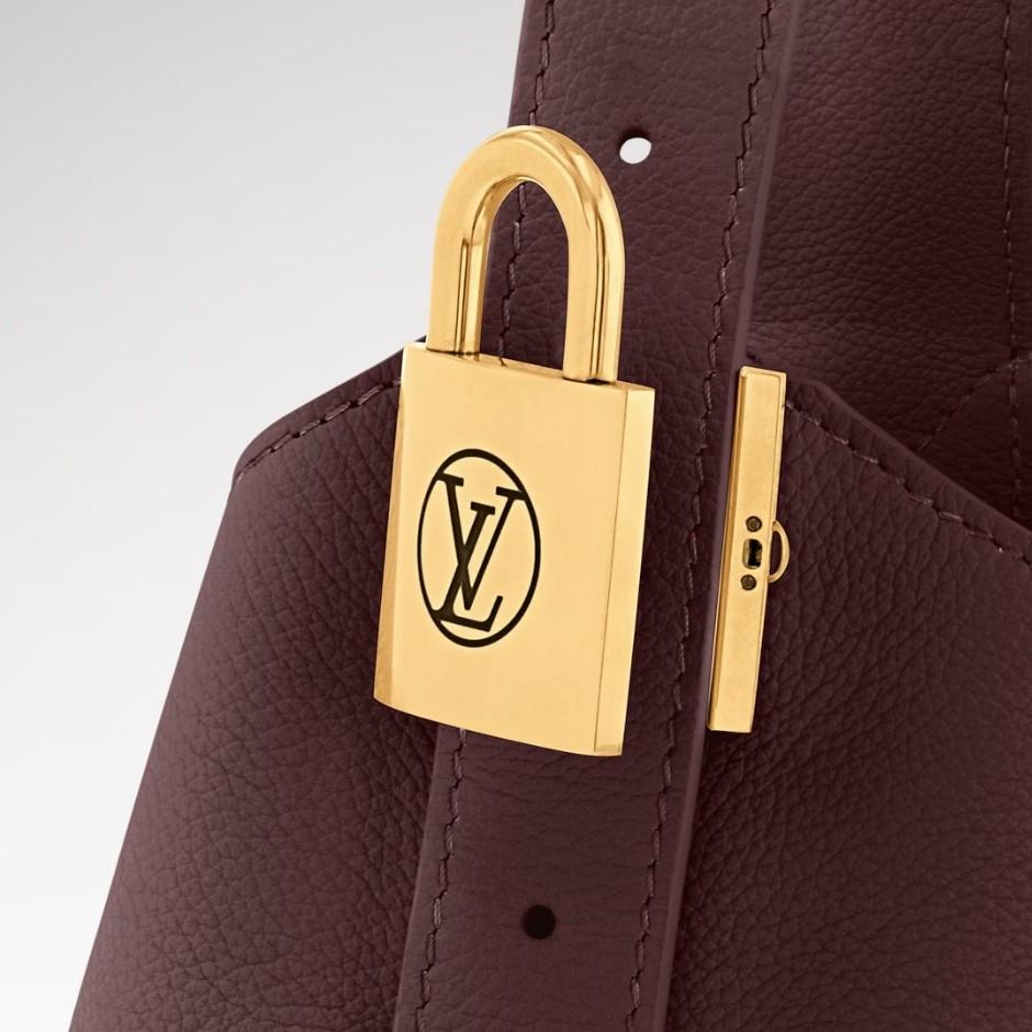 Louis Vuitton Low Key Hobo MM Shoulder Bag 13.8in/ 35cm Rouge Concerto Gold Hardware For Women M15209