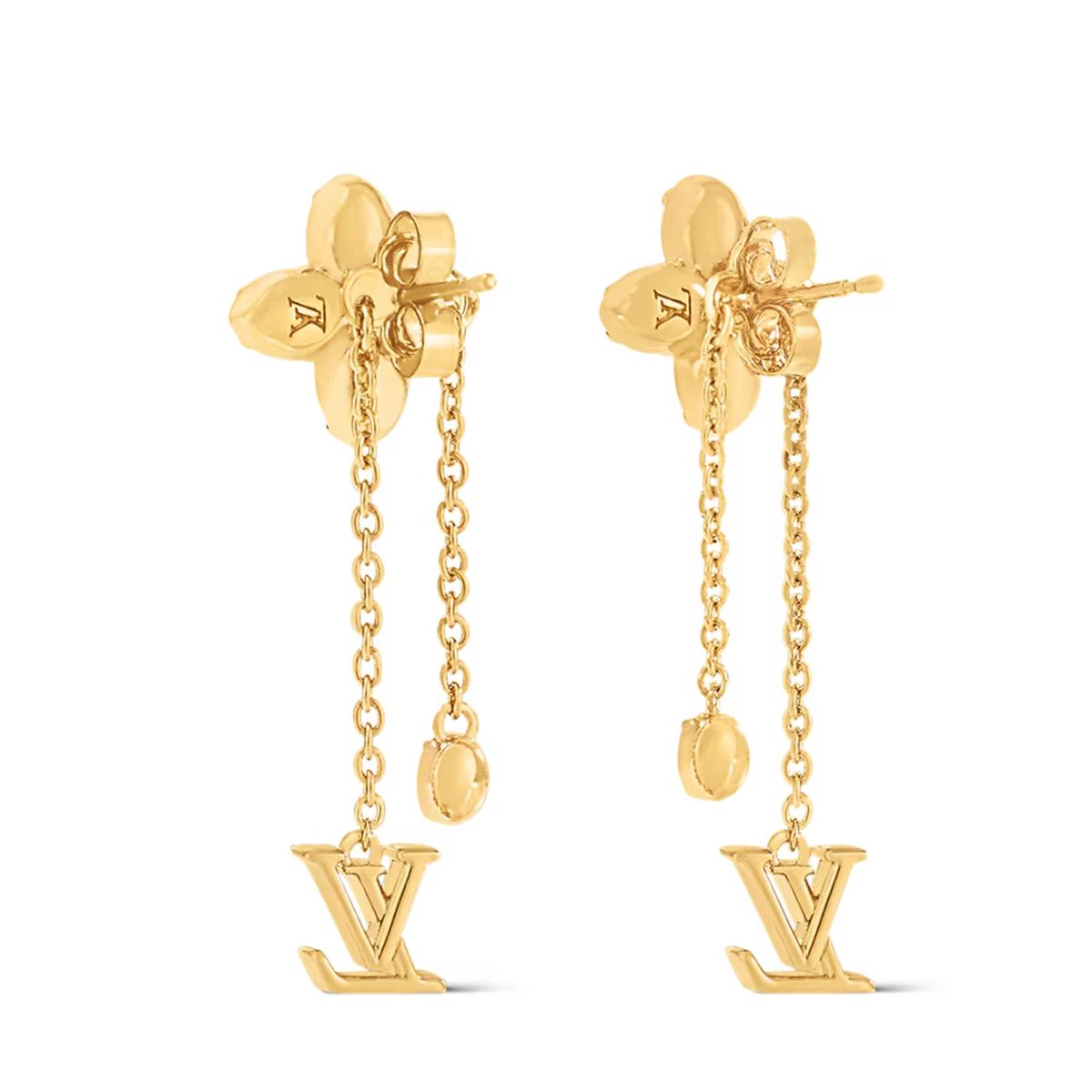 Louis Vuitton LV Dazzle Earrings Gold-Toned For Women M01996