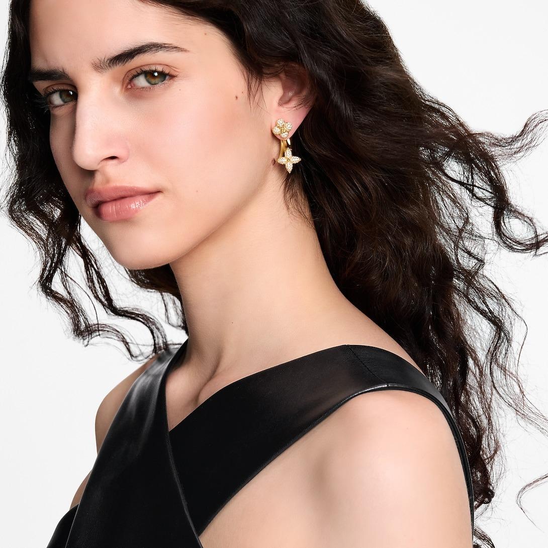 Louis Vuitton LV Boucles d'oreilles de comète de fleurs Hardware or pour femmes M03520